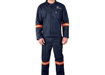 Vintage 100% Cotton Denim Conti Suit – Reflective Arms & Legs – Orange Tape