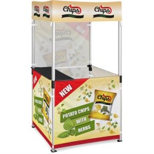 Ovation Sublimated Gazebo 1m x 1m Kiosk - 3 Half-Wall Skins - 1 Full-Wall Skin